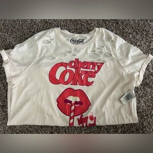 Torrid White and Red Short Sleeve Tees